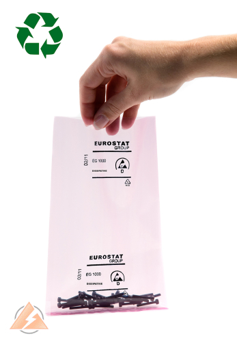 ableitfähiger Beutel ohne Zip-Verschluss aus 50% recycelten Material