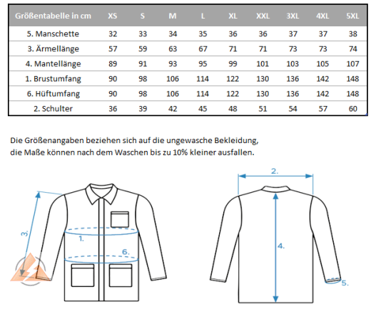ESD-Mantel 2/3 Länge Unisex mit Farbakzenten