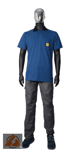 ESD-Poloshirt Unisex mit Brusttasche und ESD-Logo