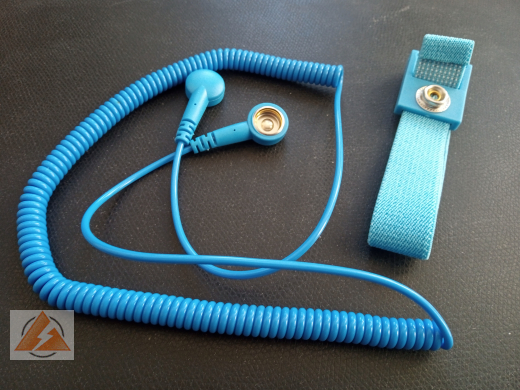 Handgelenkerdungsband textil inkl. Spiralkabel