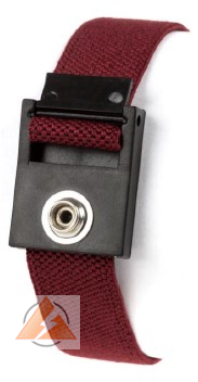 Handgelenkerdungsband (antiallergisch) mit 4 mm Druckknopf inkl Spiralkabel
