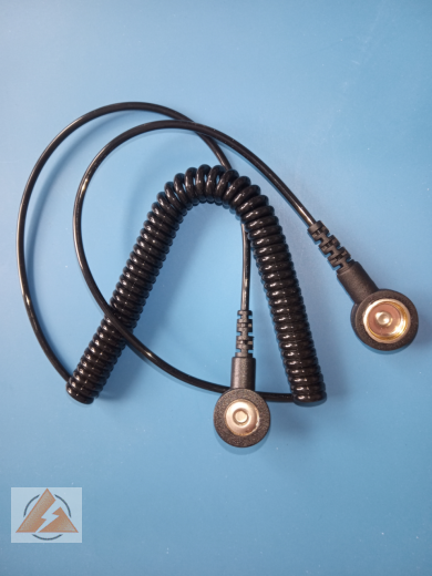 Handgelenkerdungsband (antiallergisch) mit 4 mm Druckknopf inkl Spiralkabel
