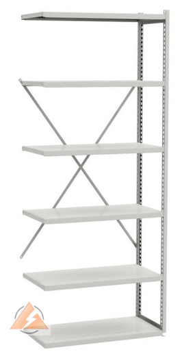 ESD-Anbauregalsystem zur Verlängerung/Anbau an ein vorhandenen Grundregal