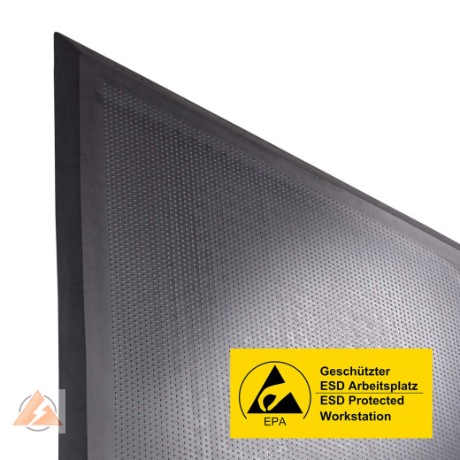 ERGOLASTEC-ESD-Arbeitsplatzmatten Größe 1350 x 1000 x 16 mm mit AGR-Gütesiegel