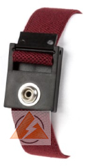 Handgelenkerdungsband (antiallergisch) mit 4 mm Druckknopf inkl Spiralkabel