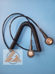 Handgelenkerdungsband (antiallergisch) mit 4 mm Druckknopf inkl Spiralkabel