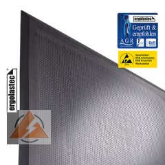 ERGOLASTEC-ESD-Arbeitsplatzmatten Größe 1350 x 1000 x 16 mm mit AGR-Gütesiegel